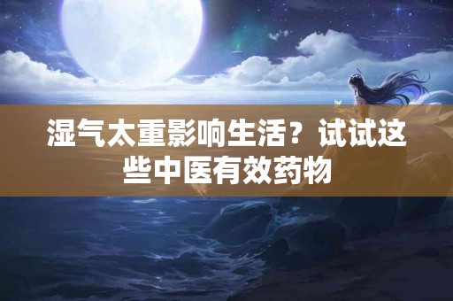 湿气太重影响生活？试试这些中医有效药物