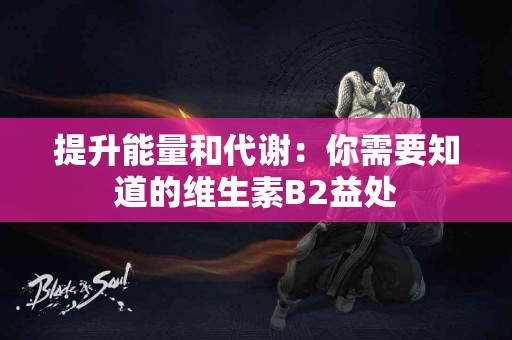 提升能量和代谢：你需要知道的维生素B2益处